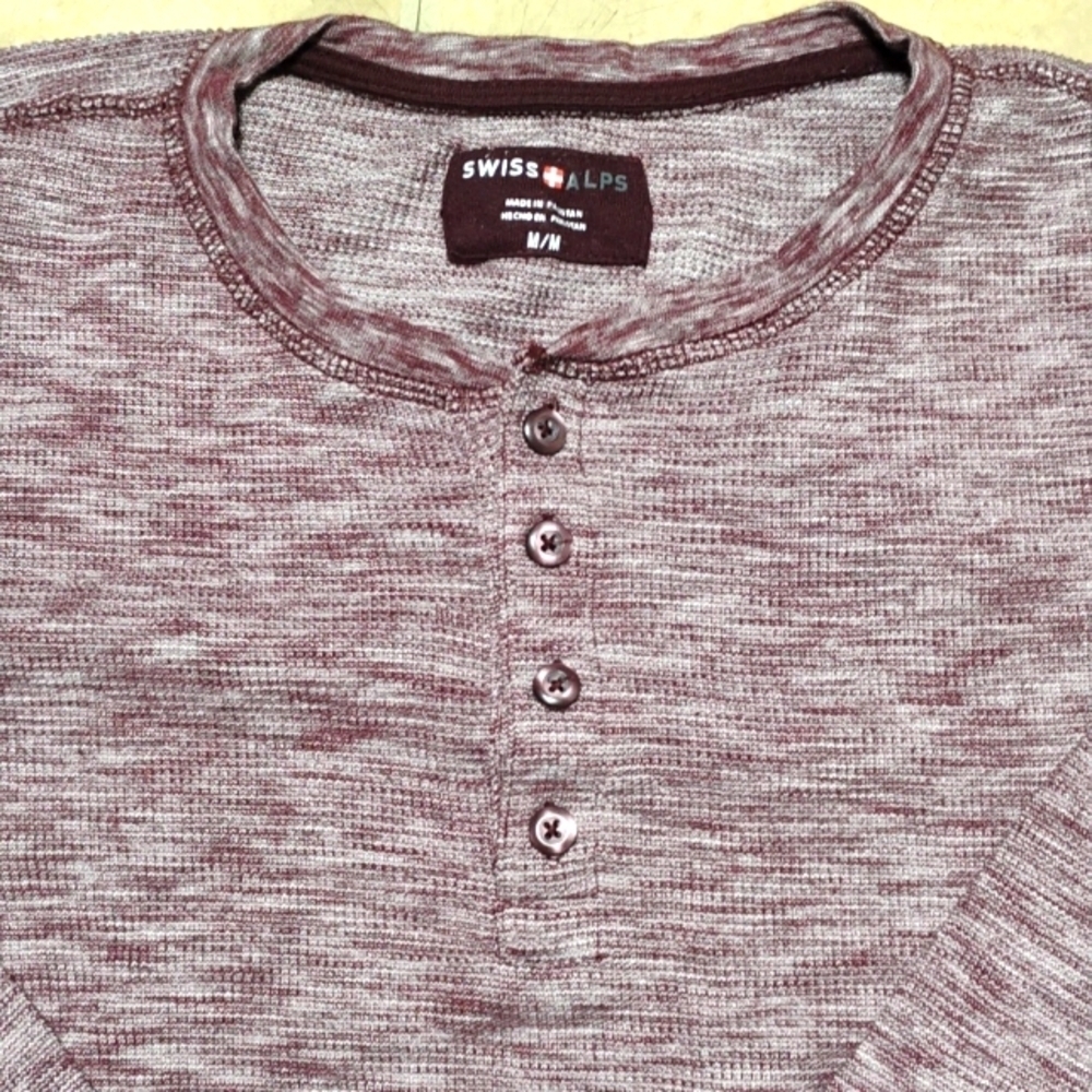 Swiss Alps heathered burgundy  jersey
